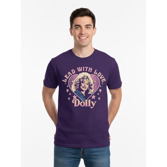 Dolly Parton, Men's & Big Men's Pride Graphic Tee, Lead With Love, Sizes S-3XL
