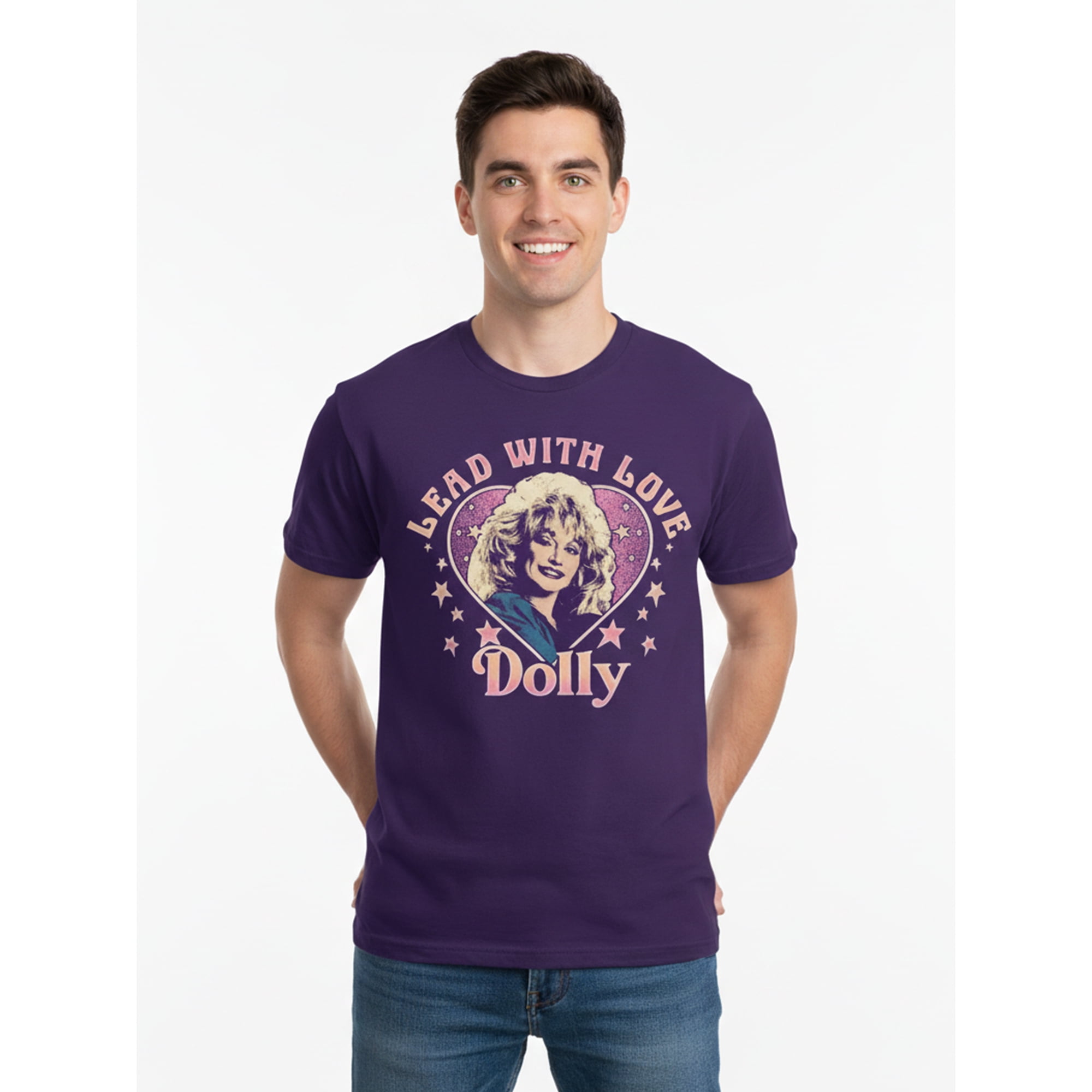 Dolly Parton, Men's & Big Men's Pride Graphic Tee, Lead With Love, Sizes S-3XL