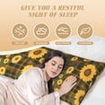 thumbnail image 2 of Yiaed Body Pillow Cover, Ultra Soft Microfiber Pillowcases, Breathable Long Pillow Case, Envelope Closure-Vintage Plaid Sunflower (20x54 inch)（Pillow core not included）, 2 of 5