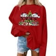 thumbnail image 2 of Frostluinai Christmas Sweatshirts for Women Santa Claus Graphic Crewneck Oversized Fleece Pullover Xmas Holiday Sweat Shirts, 2 of 5