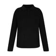 thumbnail image 3 of Blusa y camisa de manga larga con cuello vuelto para hombre, suéter holgado con botones y solapa, blusa de manga larga con solapa para hombre, 3 of 5