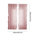 thumbnail image 3 of Ohmyroo Sheer Ruffle Trimmed Window Curtains Semi Transparent Drapes For Living Room Bedroom 96 Inch Multicolor, 3 of 6