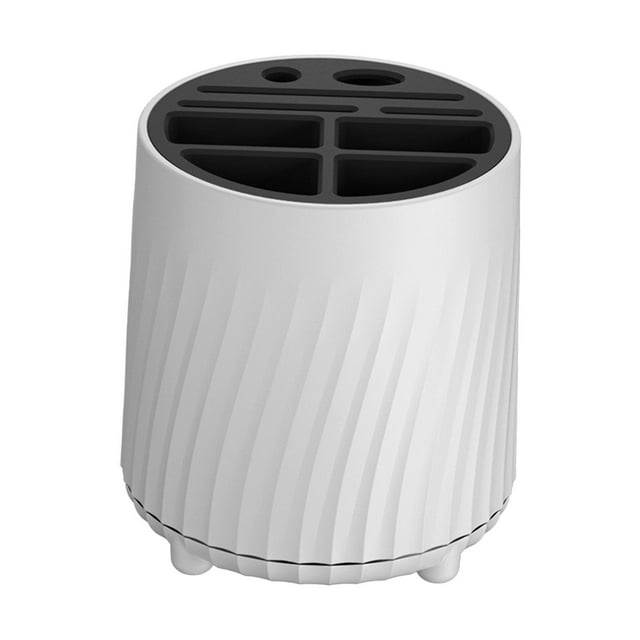 DOLITY Utensil Holder Cutlery Rack Storage with Removable Drain Tray Countertop Utensil white black