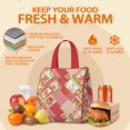 thumbnail image 5 of Pioneer Flower Floral Print Pattern Insulated Lunch Bag for Women & Adults,Large Portable Soft Cooler Lunch Bag,Thermal Food Storage Tote with Pearl Cotton,8.66L,8.75x5.75x9.5 Inch, 5 of 6