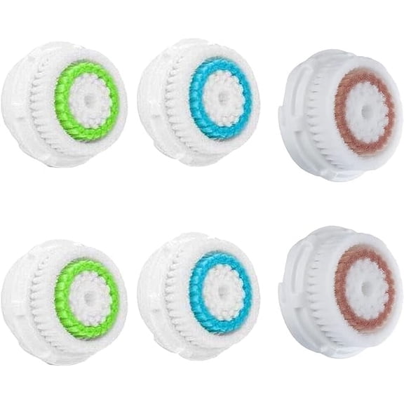 Acosexy Facial Cleansing Brush Head Replacement, 6 Count