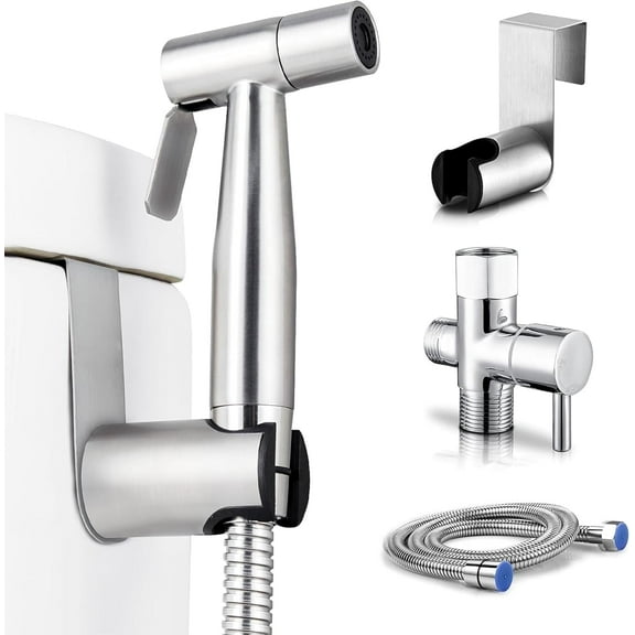 Bidet Sprayer for Toilet, Handheld Sprayer Kit, Cloth Diaper Sprayer Set - Easy to Install - Stainless Steel