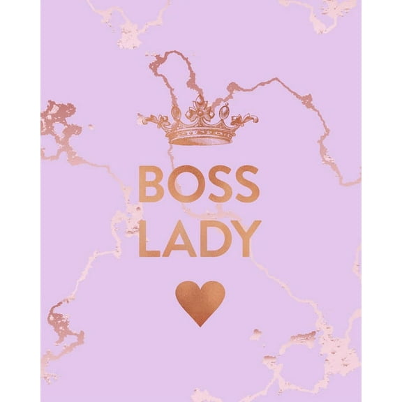 Boss Lady: Inspirational Quote Notebook, Beautiful Pink Marble and Rose Gold - 8 x 10, 120 College Ruled Pages (Paperback)