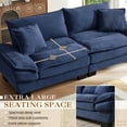 thumbnail image 3 of Muumblus 80"L Corduroy Loveseat, Upholstered Sleeper Sofa for Living Room, 2-Seater Plush Deep Seat Sofa, Blue, 3 of 8