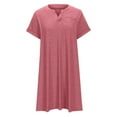 thumbnail image 4 of Yuzhih Plus Size Summer Dresses Short Sleeve Plain T-Shirt Dress Casual V Neck Mini Dress with Pockets, 4 of 5