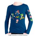 thumbnail image 1 of Playera Super Mario Talla 14 Manga Larga con Estampado de Mario, Luigi, Yoshi y Toad Azul Marino, 1 of 3