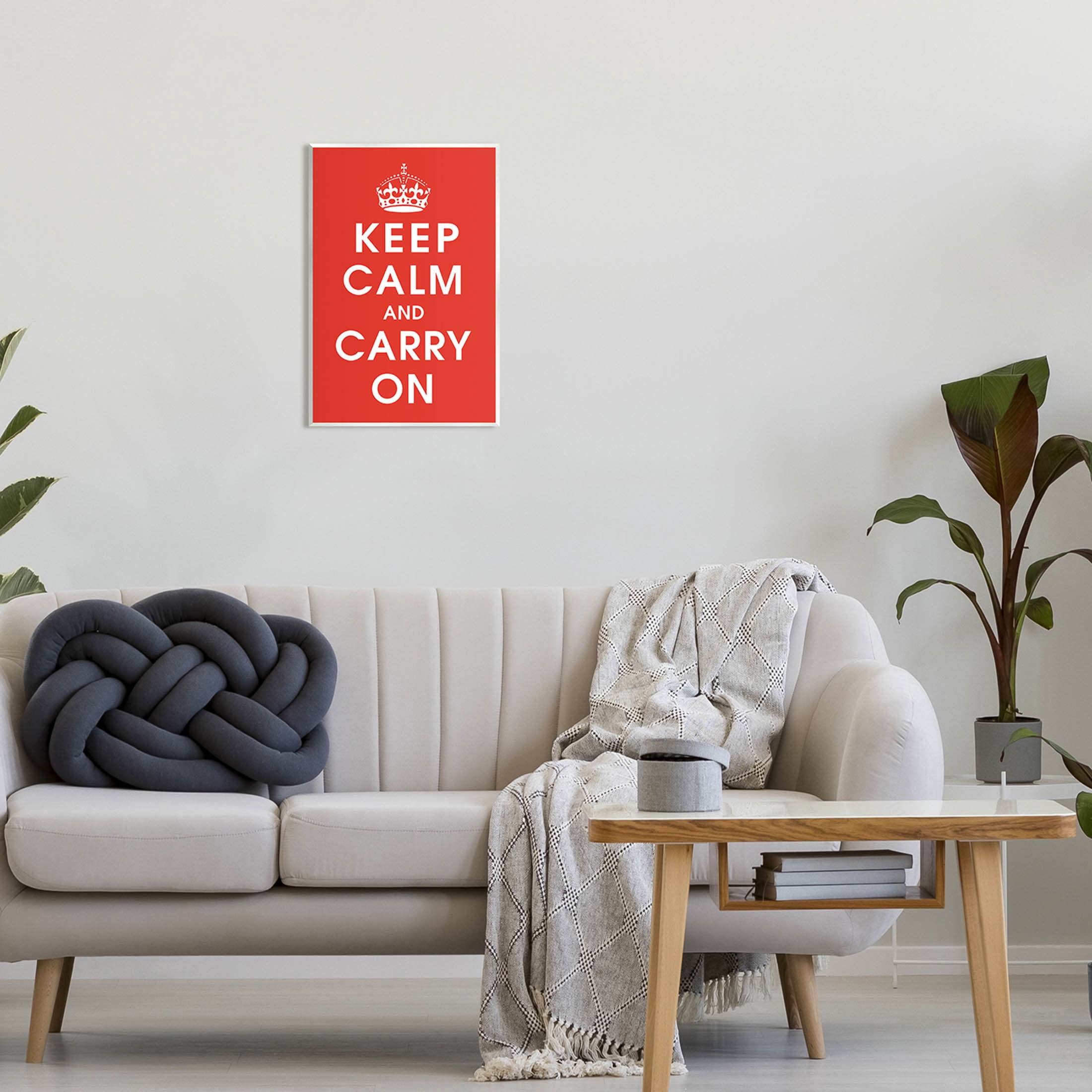 Keep Calm And Carry On Red Phrase Inspirational Graphic Art Unframed Art Print Wall Art