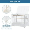 thumbnail image 3 of Ataucjin Standing Large Bird Cage, Wrought Iron Flight Bird Cage with Rolling Stand and Slide Out Tray, Parakeet Cage Bird Cage for Parrots, Macaw, Cockatiels, Canary, Finch, Lovebirds, Pigeons, 3 of 9