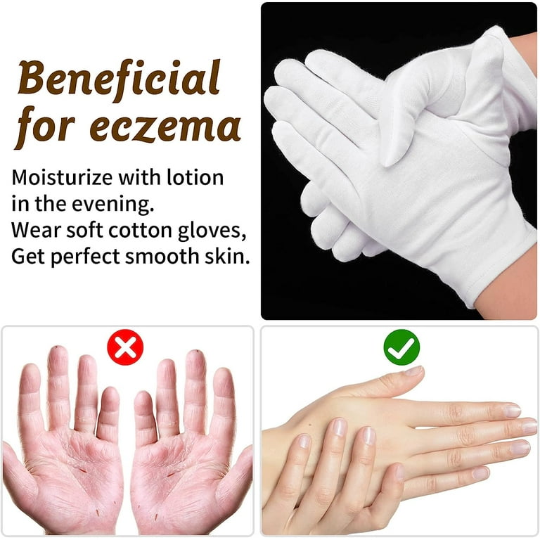 Pairs Moisturizing Gloves White Cotton Gloves Overnight Bedtime