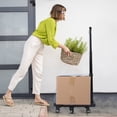 thumbnail image 5 of Folding Hand Truck TeqHome 165LBS Heavy Duty Luggage Cart Utility Dolly Platform Cart for Luggage with Retractable Handle 1 Elastic Ropes Black, 5 of 12