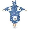 thumbnail image 2 of FORMRS Wearable Blanket Hoodie with Sleeves for Kids Cozy Flannel Sweatshirt, White Polar Bear, 2 of 7