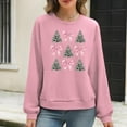 thumbnail image 4 of Neewe Christmas Women's Fall Oversized Sweatshirt Casual Waffle Knit Long Sleeve Crewneck Split Pullover Tunic Tops, 4 of 6