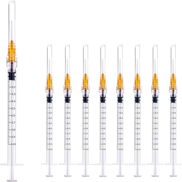 Utensilios de laboratorio Sirulken, 1 ml, 25 g, 0,5 cm, esterilizados, paquete de 50