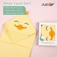 thumbnail image 6 of SUOSDEY Newborn Bath Towel with Hooded,Absorbent Baby Robe Body Wrap Towel And Glove Set Perfect Shower Gifts for Boys and Girls,28"x28"Inch(Duck), 6 of 8