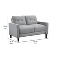 thumbnail image 5 of Bow 54 Inch Loveseat- Grid Tufted Back- Track Arms- Self Welt Trim- Gray, 5 of 6