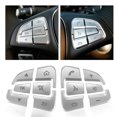 thumbnail image 1 of 12Pcs Car Styling Steering Wheel Button Covers Trim Stickers for Mercedes Benz GLC X253 2015 2016 & C Class W205 2014 2015 Silver ABS, 1 of 5