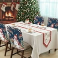 thumbnail image 4 of Christmas Snowman Chair Covers Set of 6 Red Snowman Berries Bird Pine Navy Blue Chair Back Covers Stretch Removable Washable Slipcovers Protector for Dining Room Kitchen Party Decor, 4 of 5