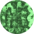 thumbnail image 1 of Ahgly Company Indoor Round Abstract Emerald Green Modern Area Rugs, 5' Round, 1 of 4