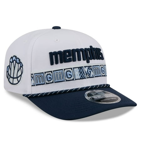Men s New Era White/Navy Memphis Grizzlies 2025/26 City Edition 9SEVENTY Adjustable Hat
