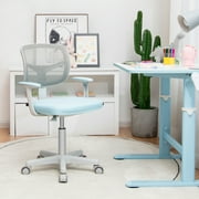 Infans Kids Desk Chair Adjustable Height Children Study Chair w/Auto Brake Casters Blue
