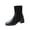 Black, variant on Fesfesfes Womens Fall Boots Winter Retro Splicing Boots Chunky Heel High-Heels Toe Knitting Boots 7(40)