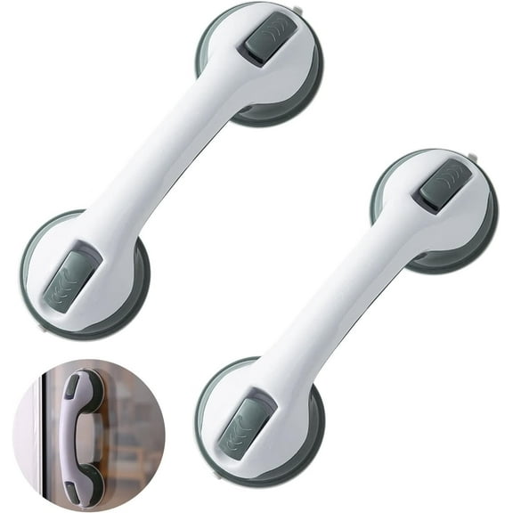 Bathroom Shower Grab Bars, 2Pack Shower Handle, Safety Anti-Slip Bath Grip Hand Rail, Bathroom Shower Support Balance Grip Bar for Elderly, Babies, Seniors, Handicapped(12 inch)