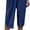 Navy Blue, variant on BAKREP Womens Wide Leg Capri Pants Elastic Waist Casual Loose Lounge Trousers Summer Flowy Beach Vacation Clothes