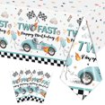 thumbnail image 1 of MGEZCOO - Juego de 3 manteles desechables de plástico para fiestas de cumpleaños de niños, diseño de dos coches de carreras, 54 x 108 pulgadas, 1 of 4