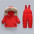 thumbnail image 2 of Abrigo De Invierno Para Niños Pequeños, Niños, Niñas, Bebé, Estampado De Lunares, Chaqueta Gruesa, Pantalones Con Correa, Traje De Dos Piezas Odeerbi LM103-2529, 2 of 5