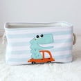 thumbnail image 2 of Kids Fabric Storage Basket Large Foldable Storage Box With Rope Handles Baby Toy Storage Bin Closet Organizer - Dinosaur, 2 of 5