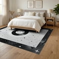 thumbnail image 3 of ODIKA 6'x9' Washable Area Rug Non-Slip, Easy Care, Disc Vinyl Record Vintage Cd Music Bold Center Note Border Shaped for Family Room, Living Room, Master Bedroom, 3 of 7