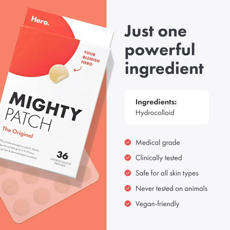 Hero Cosmetics Mighty Patch Acne Pimple Patches, Original, 72
