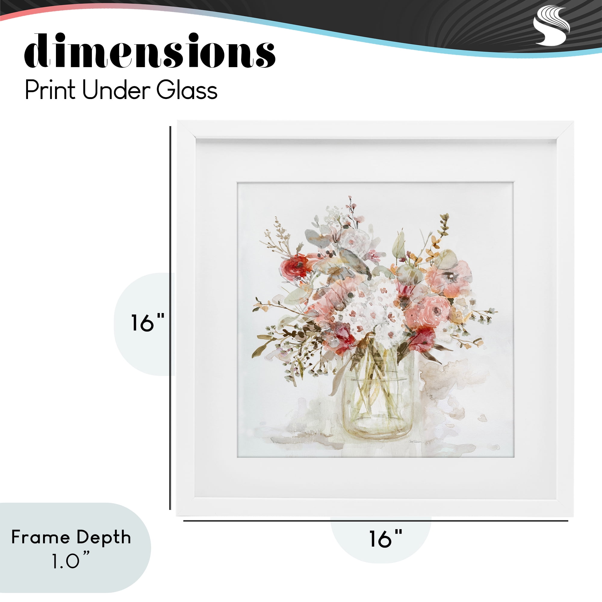 Stupell Industries Soft Blush Botanical Bouquet White Framed Print Under Glass, design by Carol Robinson