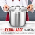 thumbnail image 4 of Stockpot – 24 Quart – Brushed Stainless Steel – Heavy Duty Induction Pot with Lid and Riveted Handles – For Soup, Seafood, Stock, Canning and for Catering for Large Groups and Events by BAKKEN, 4 of 9
