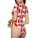 thumbnail image 2 of Fotbe Canada Body de Mujer con Cuello Redondo y Mangas Cortas, Sin Mangas Ajustado, Suave, Cómodo y Básico-Large, 2 of 7