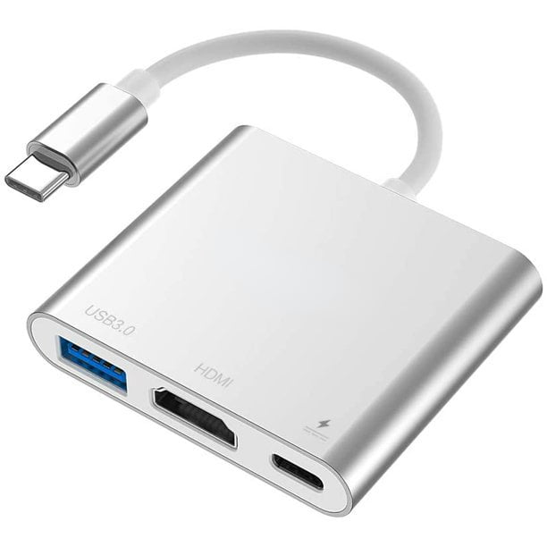 USB C to HDMI-Compatible Adapter, 3 in 1 USB C Hub Adapter 4K HDMI,USB C Charging Port,USB 3.0 Port,for MacBook Pro,MacBook Air,iPad S20,Surface Book 2/Go - Walmart.com
