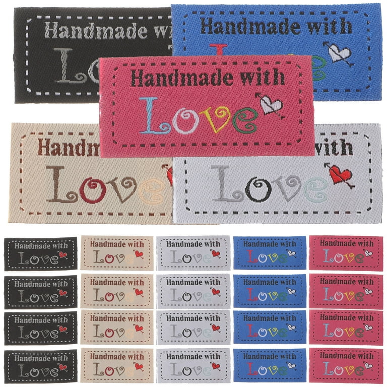 100pcs Handmade with Love Tags Sew In Labels Crochet Supplies