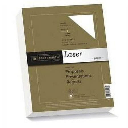 Southworth(R) 25% Cotton Laser Paper, 8 1/2in. x 11in., FSC(R) Certified, 55% Recycled, 32 Lb, White, Box Of 300