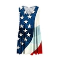 thumbnail image 3 of Viikei Womens Dresses Summer,Sun Dresses for Women Plus Size,Women's Summer Print Casual Loose Sleevless V-Neck Dress Blue XXL, 3 of 6