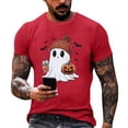 thumbnail image 2 of Mens Halloween Shirt Funny Pumpkin Ghost Print Graphic Halloween T Shirts Plus Size Short Sleeve Halloween Costume, 2 of 5