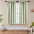 thumbnail image 2 of Boho Embroidery Striped Country Farmhouse Curtains - Sage Green Linen - 63 Inch Length, 2 Panels - Light Filtering - Living Room (52" W x 63" L), 2 of 18