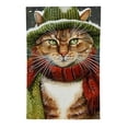 thumbnail image 2 of Cat Scarf Winter Garden Flag Vertical Double Sided Burlap, Welcome sign Holiday Christmas Yard Outdoor Decoration, 2 of 6