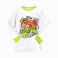 thumbnail image 4 of TOWED22 Infant Baby Boy Clothes 2-Piece Long Sleeve Crew Neck Sweatshirt Tops Casual Pocket Joggers Pants Cartoon Outfits Toddler Clothing Set(White,5-6 Y), 4 of 7