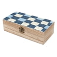 thumbnail image 6 of 7.9×2.3 In Wooden Boxes Durable Easy To Use Dustproof Prevent Slippery Delicate And Cabinet LightSteelBlue Retro Houndstooth_4, 6 of 8