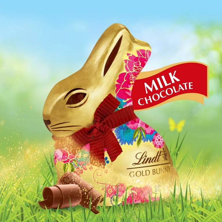 Lindt - ♪　 Lindt Gold Bunny, Milk Chocolate, 3.5 oz, Floral Easter
