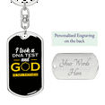 thumbnail image 2 of God Is My Father Stainless Steel or 18k Gold Premium Swivel Dog Tag Keychain, 2 of 10